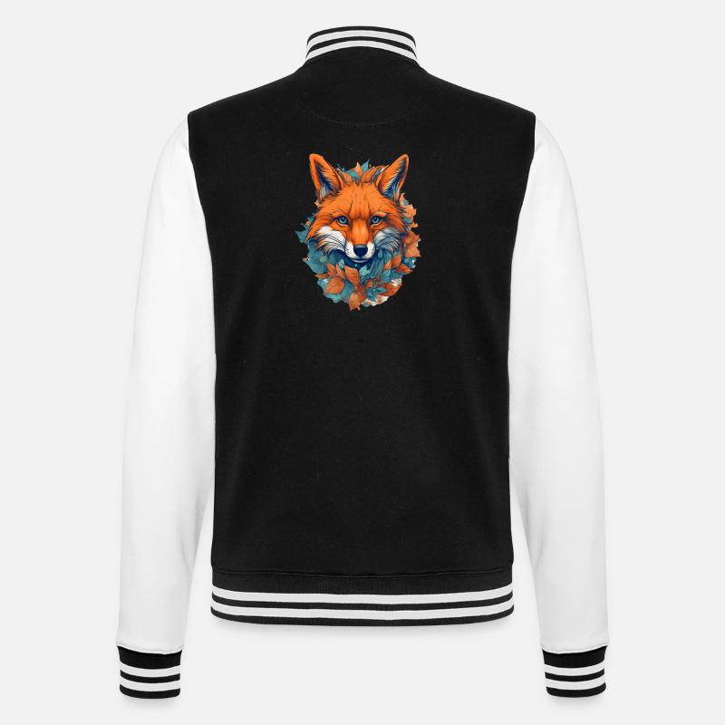 Fox - College Sweat Jacket - black/white