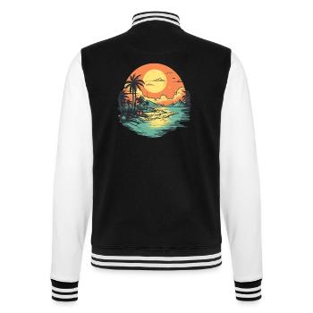 Strand - College-Sweatjacke - Schwarz/Weiß - Hinten - Marisol (170cm)