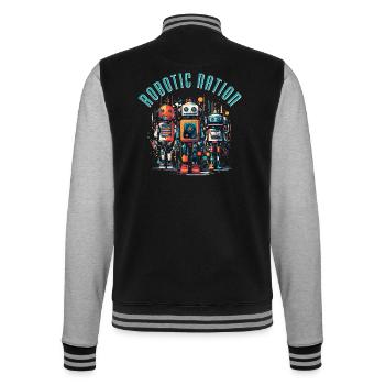 Roboter-Nation 2 - College-Sweatjacke - Schwarz/Grau meliert - Hinten - Marisol (170cm)