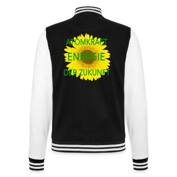 Atomkraft Energie der Zukunft - College-Sweatjacke - Schwarz/Weiß - Hinten - Marisol (170cm)