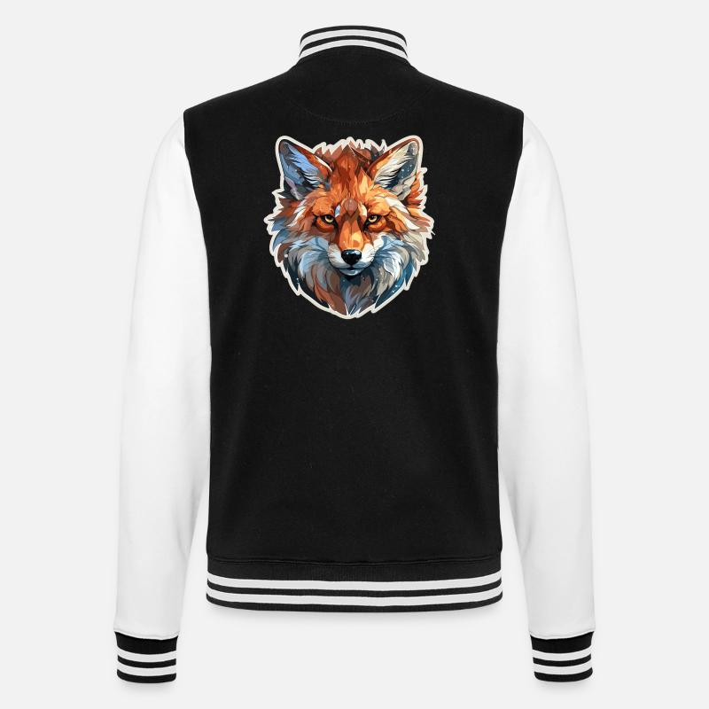 Fox - illustration - College Sweat Jacket - black/white