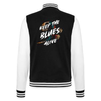 Le blues est vivant Gardez le blues vivant - Veste Teddy - noir/blanc - Dos - Marisol (170cm)