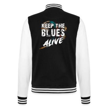 Le blues est vivant Gardez le blues vivant - Veste Teddy - noir/blanc - Dos - Marisol (170cm)