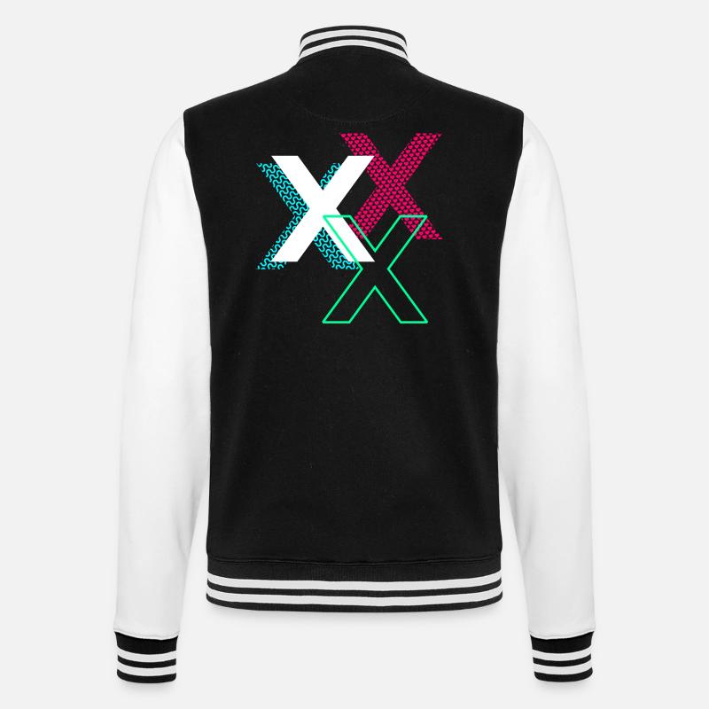 X Buchstabe - College-Sweatjacke - Schwarz/Weiß