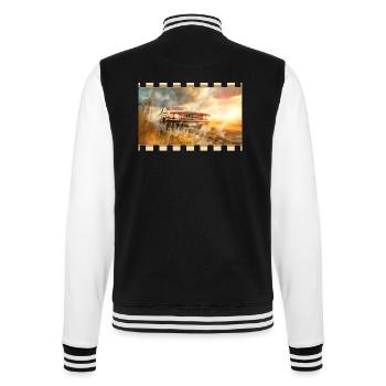 Retro-Muscle-Car in kinoreifer Action - College-Sweatjacke - Schwarz/Weiß - Hinten - Marisol (170cm)