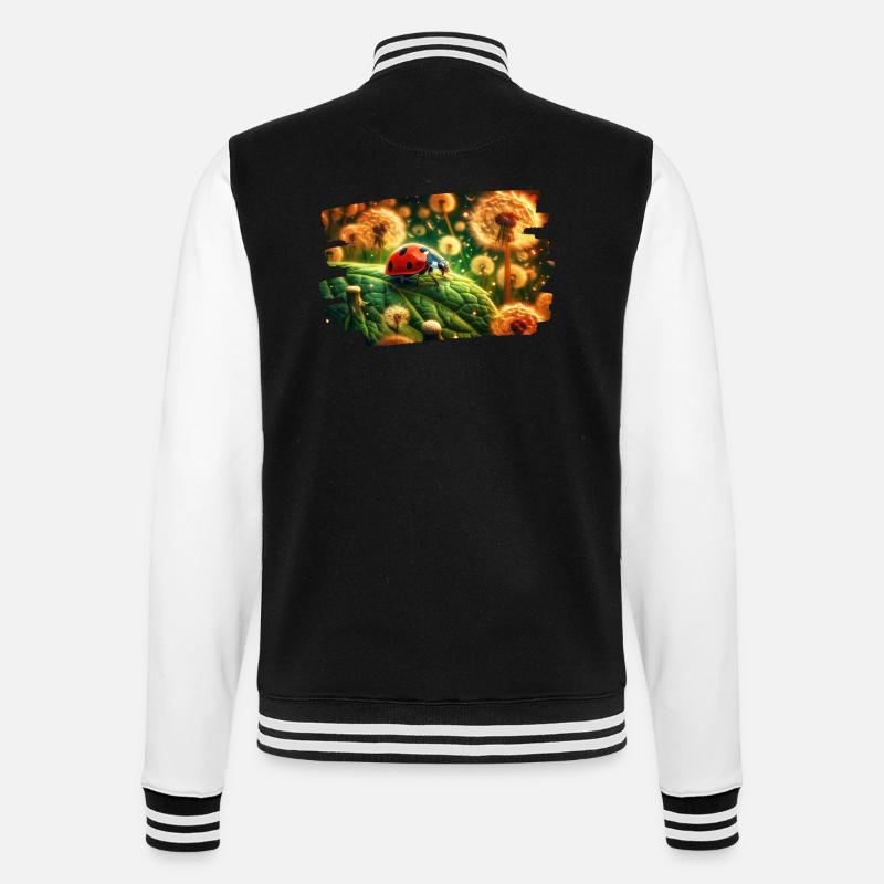 Coccinelle en lumière de pissenlit doré - Veste Teddy - noir/blanc