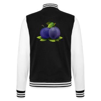 plum pflaume veggie gemuese fruits1 - College-Sweatjacke - Schwarz/Weiß - Hinten - Marisol (170cm)