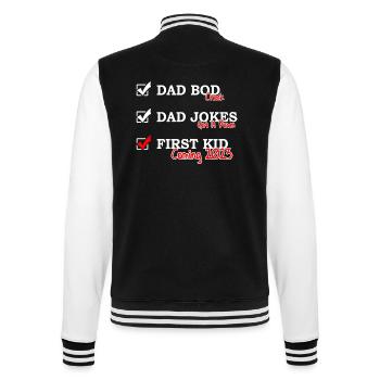 New dad funny pregnancy announcement father's day - College Sweat Jacket - black/white - Back - Marisol (170cm)