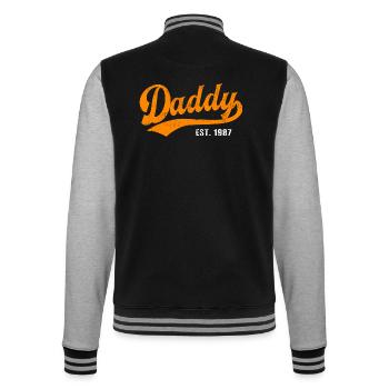 Daddy - Bester Dad Daddy Papa der Welt - est. 1987 - College-Sweatjacke - Schwarz/Grau meliert - Hinten - Marisol (170cm)