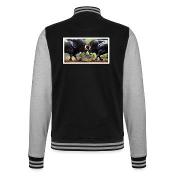 Herens Bulls dominance behaviour - College Sweat Jacket - black/heather grey - Back - Marisol (170cm)