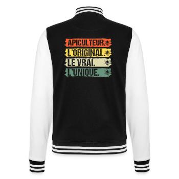 Apiculteur l' original le vrai l' unique vintage - Veste Teddy - noir/blanc - Dos - Marisol (170cm)
