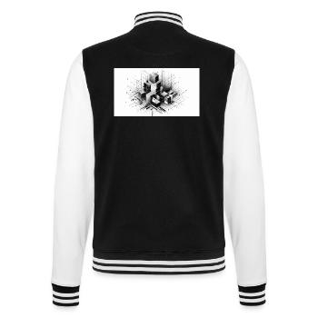 Abstract boxes - College Sweat Jacket - black/white - Back - Marisol (170cm)