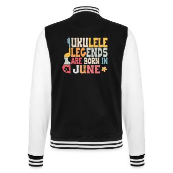 UKE Legends Are Born In June - College Sweat Jacket - black/white - Back - Marisol (170cm)