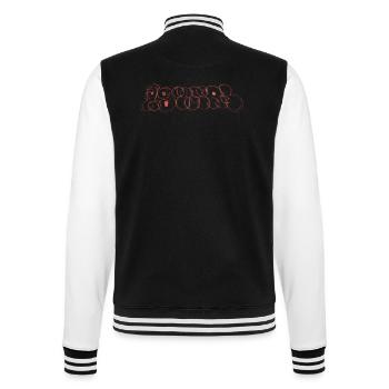 T-Shirt mit orangen Throw Up - College-Sweatjacke - Schwarz/Weiß - Hinten - Marisol (170cm)