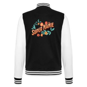 Super mamie humour cadeau fête des grands-mères - Veste Teddy - noir/blanc - Dos - Marisol (170cm)