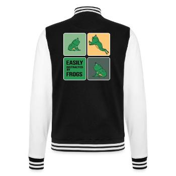 Frosch Froschsammlung Frog-Party - College-Sweatjacke - Schwarz/Weiß - Hinten - Marisol (170cm)