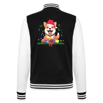 Hund Weihnachten. Weihnachtsgeschenk - College-Sweatjacke - Schwarz/Weiß - Hinten - Marisol (170cm)