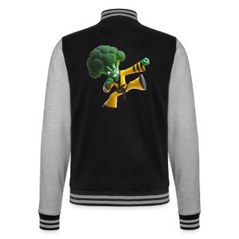 Combattant de kung-fu au brocoli - Veste Teddy - noir/gris chiné - Dos - Marisol (170cm)