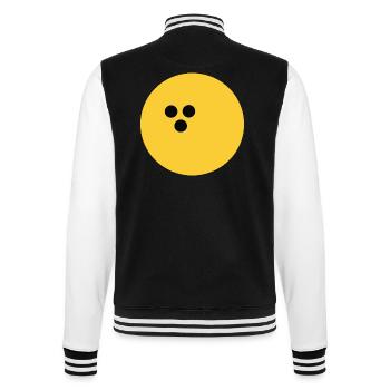 Bowling ball, bowling yellow - College Sweat Jacket - black/white - Back - Marisol (170cm)