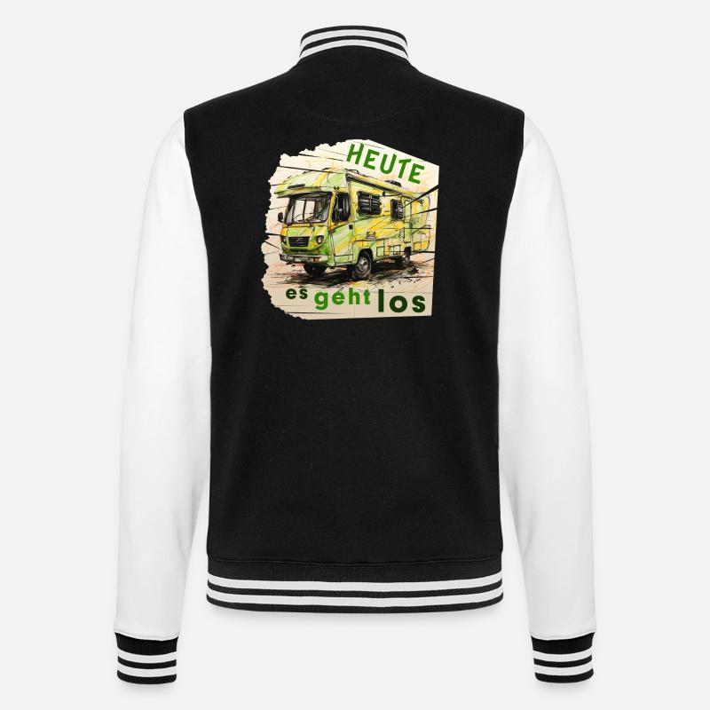 caravan - College-Sweatjacke - Schwarz/Weiß