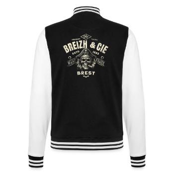 Breizh Cie Brest France Bretagne - College Sweat Jacket - black/white - Back - Marisol (170cm)