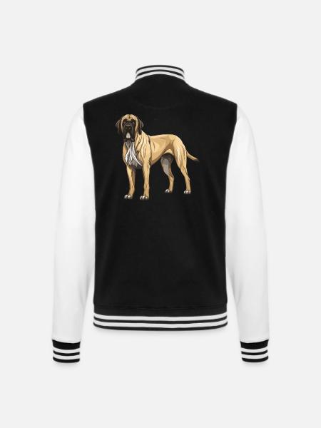 Mastiff Dog - College Sweat Jacket - black/white