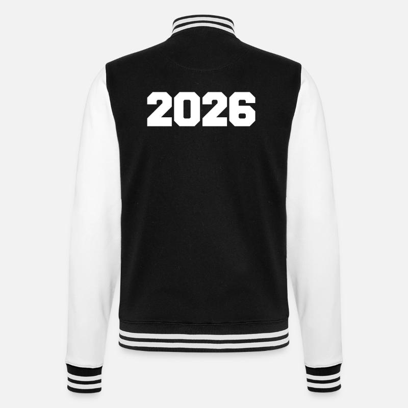 2026 - College-Sweatjacke - Schwarz/Weiß