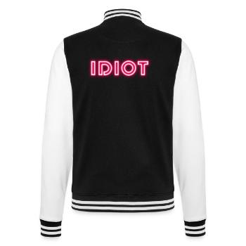 Idiot Geschenkidee - College-Sweatjacke - Schwarz/Weiß - Hinten - Marisol (170cm)