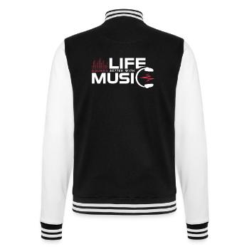 Life Sounds Better With Music - College Sweat Jacket - black/white - Back - Marisol (170cm)