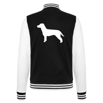 Jack Russell Terrier Silhouette - College-Sweatjacke - Schwarz/Weiß - Hinten - Marisol (170cm)