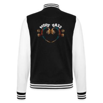 More bass please, big bass clef - College Sweat Jacket - black/white - Back - Marisol (170cm)