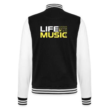 Life Sounds Better With Music - College Sweat Jacket - black/white - Back - Marisol (170cm)