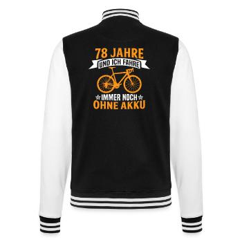 78. Geburtstag radfahrer fahrrad 78 jahre rennrad - College-Sweatjacke - Schwarz/Weiß - Hinten - Marisol (170cm)