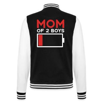 MOM TWO SONS MOM OF 2 BOYS - College Sweat Jacket - black/white - Back - Marisol (170cm)