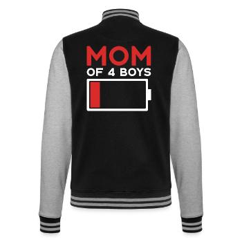 MAMA VIER SÖHNE MOM OF 4 BOYS - College-Sweatjacke - Schwarz/Grau meliert - Hinten - Marisol (170cm)