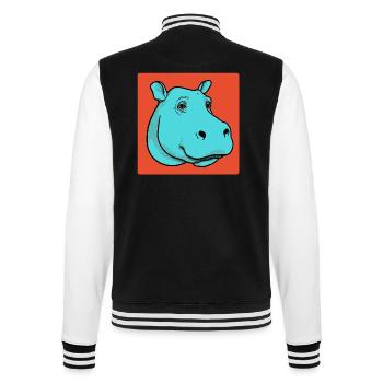 Hippo Pop Art - College Sweat Jacket - black/white - Back - Marisol (170cm)