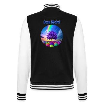 Stay Weird, abstrakter Baum der Farben - College-Sweatjacke - Schwarz/Weiß - Hinten - Marisol (170cm)