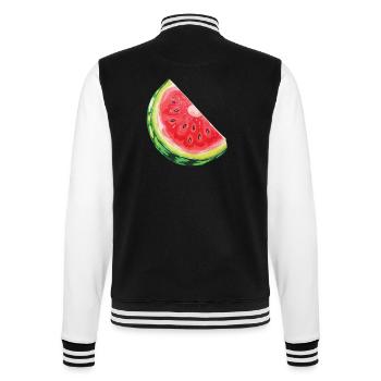 Watermelon slice quenching thirst - College Sweat Jacket - black/white - Back - Marisol (170cm)