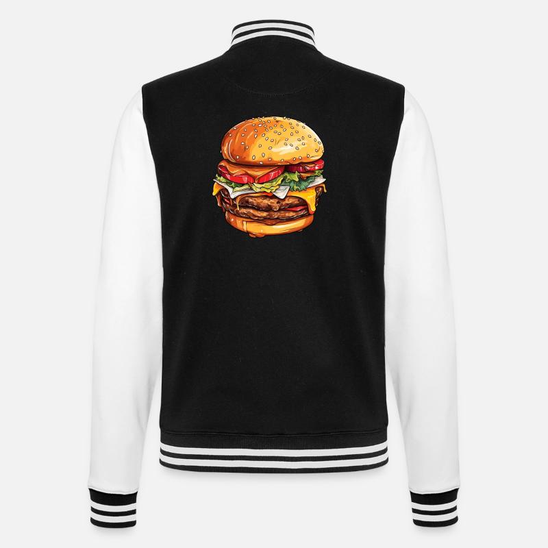 Cheeseburger Delight - College Sweat Jacket - black/white