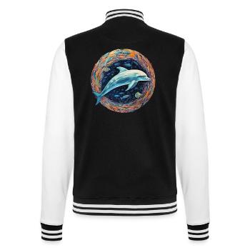 Dolphin sky depth of light - College Sweat Jacket - black/white - Back - Marisol (170cm)