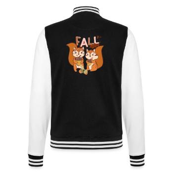 Herbst Eichhörnchen - College-Sweatjacke - Schwarz/Weiß - Hinten - Marisol (170cm)