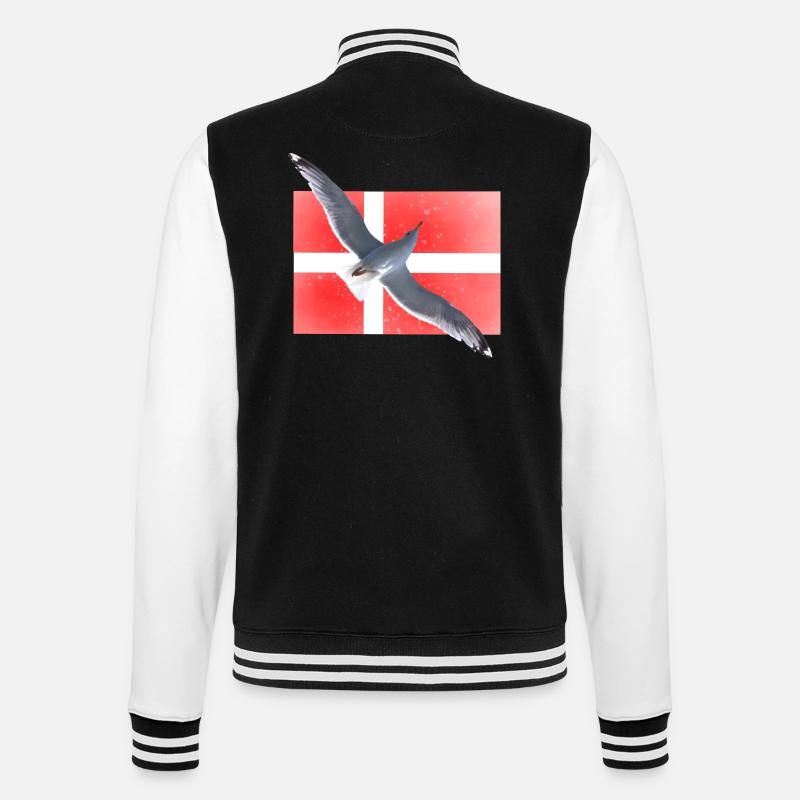 Dänemark Möwe Danmark - College-Sweatjacke - Schwarz/Weiß