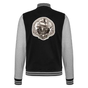 Pirate ship - College Sweat Jacket - black/heather grey - Back - Marisol (170cm)
