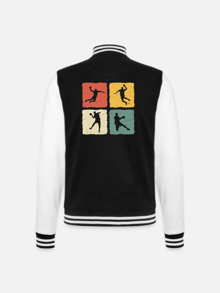 Handbalspeler Retro T-Shirt Handbal - College sweatjacket - zwart/wit
