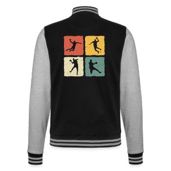 Handball Player Retro T-Shirt Handball - College Sweat Jacket - black/heather grey - Back - Marisol (170cm)