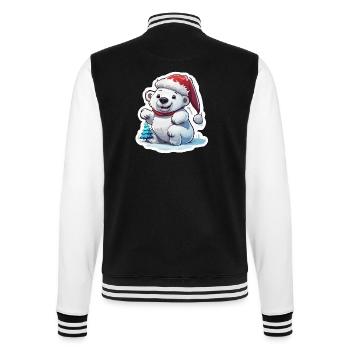 Eisbär / Tier / Norpol / Winter / Kindlich / süß - College-Sweatjacke - Schwarz/Weiß - Hinten - Marisol (170cm)