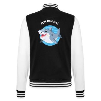 Ich bin Hai - Relaxter Hai - College-Sweatjacke - Schwarz/Weiß - Hinten - Marisol (170cm)