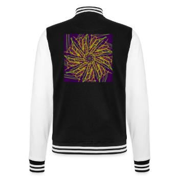 Abstraktes geometrisches buntes Sterndesign - College-Sweatjacke - Schwarz/Weiß - Hinten - Marisol (170cm)