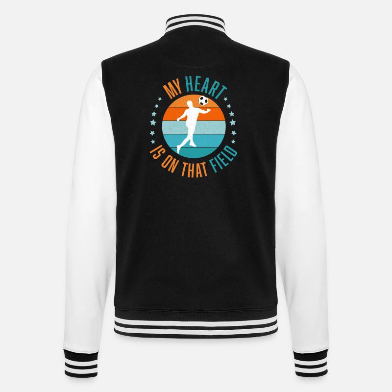 Fußball Leidenschaft - College-Sweatjacke - Schwarz/Weiß