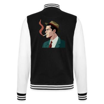 Homme - Vintage - Veste Teddy - noir/blanc - Dos - Marisol (170cm)